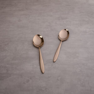 Stainless Steel RoseGold Finish Serving Spoon (Set of 2)
